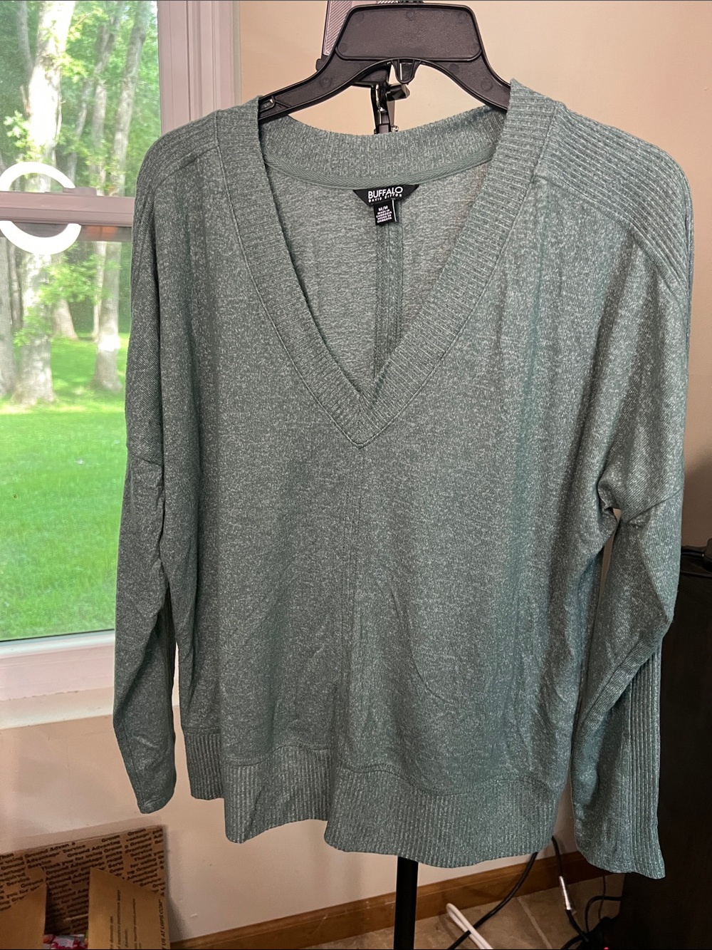 Buffalo David Bitton Women's Seafoam V-Neck Sweater 2079